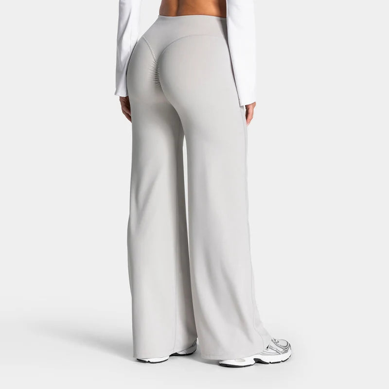 Women's Charming Pro scrunch straight-leg pants with butt-lifting sculpting design and wide-leg fit