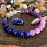 1pc/Anti-Anxiety Stress Reduction Crystal Bracelet Sodalite Fluorite Amethyst Lepidolite - 8mm Stone Jewelry Gift