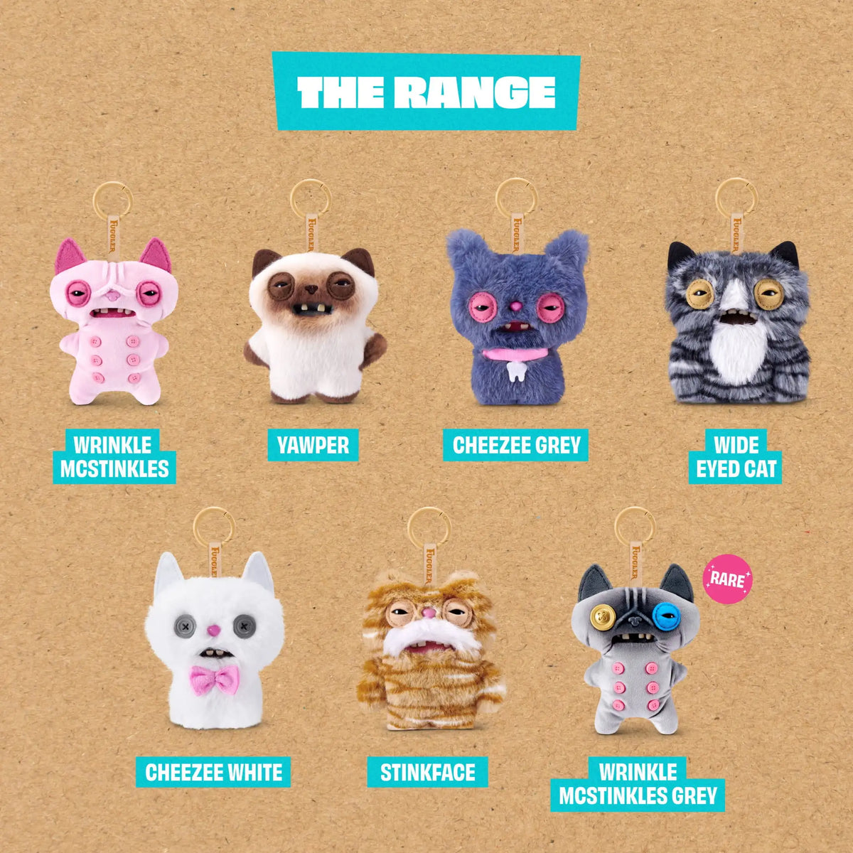 Oringal Fuggler Alley Cat 5-inch collectible ugly monster plush keyring blind box toy