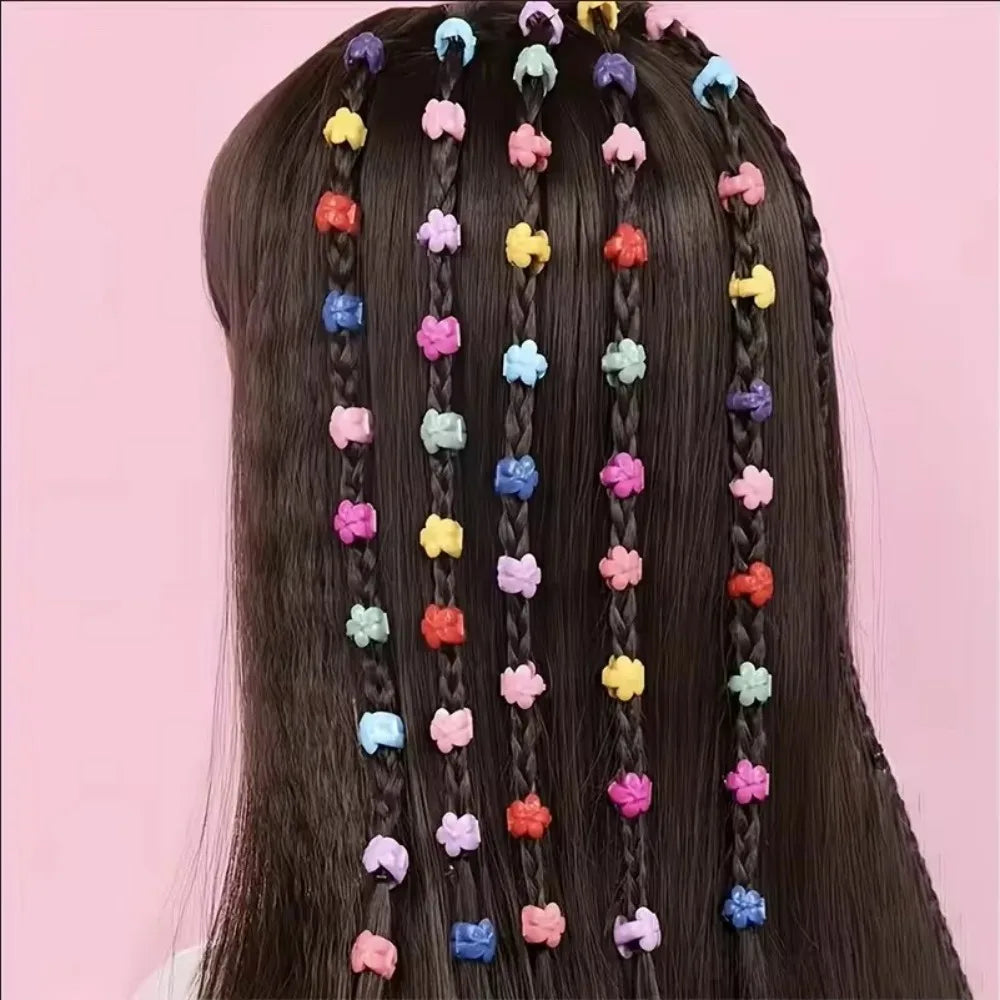 50pcs colorful plastic hair beads and claw clips for braids by HSF Marketplace