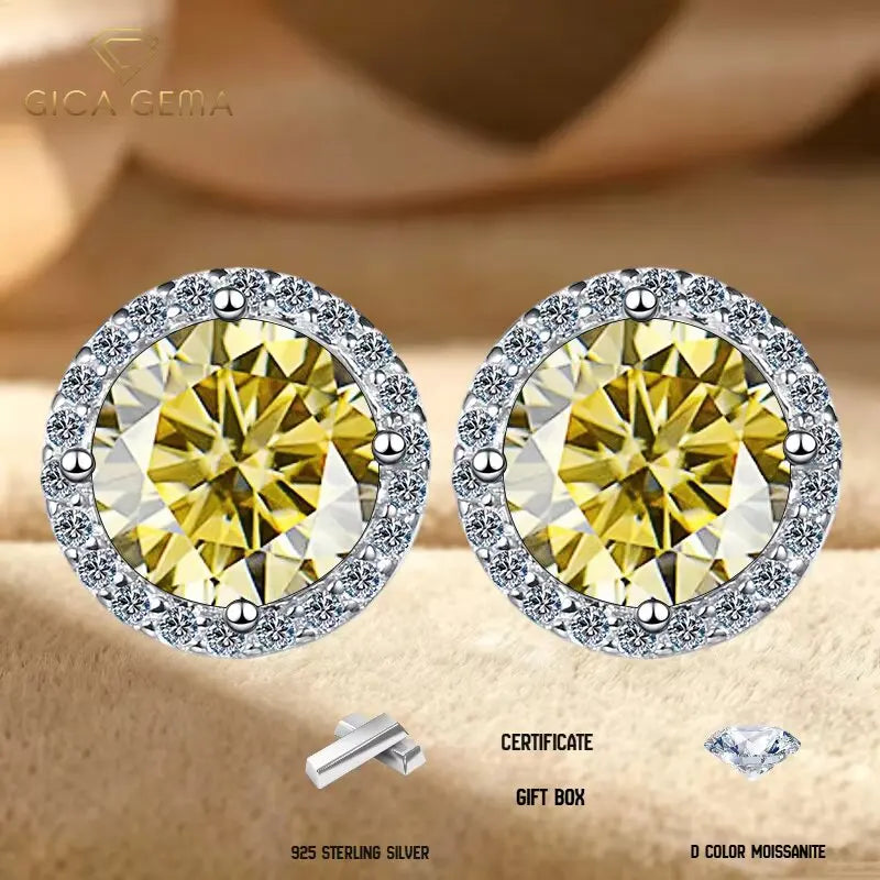 Multi-color D VVS1 moissanite S925 earrings, retro jewelry for women by HSF Marketplace