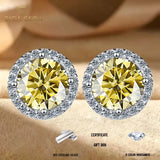 Multi-color D VVS1 moissanite S925 earrings, retro jewelry for women by HSF Marketplace
