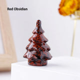 Natural Gemstone Carving Crystal Crafts  Christmas Tree Statue Home Decoration Minerals Reiki Gift Party Room Decor