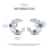 925 sterling silver hoop earrings with night sky gemstones by HSF Marketplace