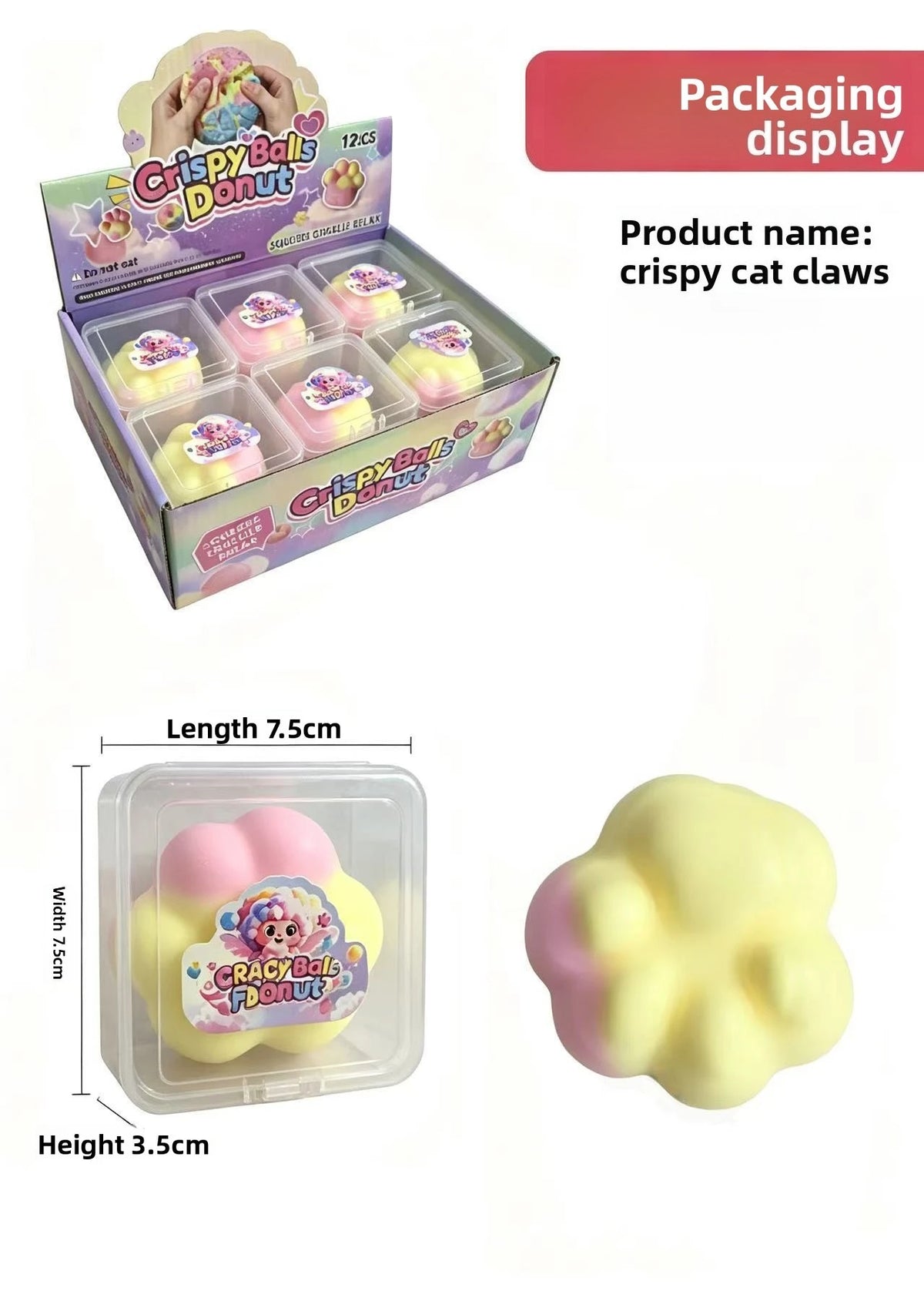 Bestseller Crunchy Chocolate Squishy Toy, Donut Macaron Handmade Ball Crispy Squeeze Stress Relief Fidget Toy