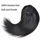 HSF Marketplace natural silky straight human hair drawstring ponytail extension clip-in hairpiece
