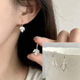 925 sterling silver jade drop earrings for women, elegant dangling jewelry by HSF Marketplace