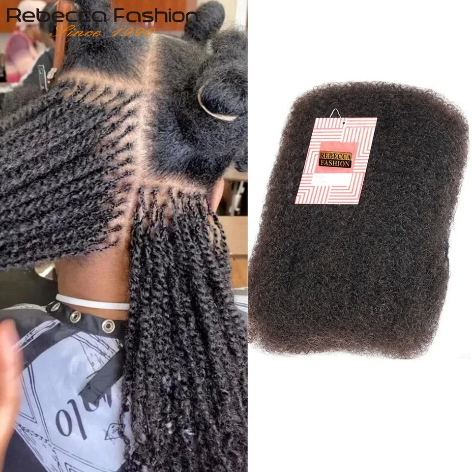 Afro Kinky Curly Bulk Human Hair For Braiding QVR Remy Bulk Hair No Attachment, Soft & Lightweight, Perfect for Braids Twists