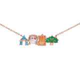 18K gold plated zircon pendant necklace by HSF Marketplace for women, featuring a sparkling geometric pendant