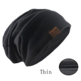 Women's autumn knitted solid color bonnet beanie hat, soft casual turban style for men and women