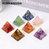 1PC 2cm Natural Crystal Stone Mini Pyramid Statue Reiki Stone Pyramid  Amulet Fengshui Sculpture for Home Office Decoration