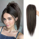 12-inch HSF synthetic ponytail extension with claw clip, soft heat-resistant fiber hairpiece for women