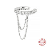 925 sterling silver zircon double-layer clip earrings, no-piercing women’s party jewelry by ROXI