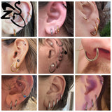 Titanium hoop earrings 18G for helix and cartilage piercings by HSF Marketplace