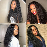 34-inch HSF Marketplace human hair deep wave glueless lace front wig with pre-plucked natural hairline
