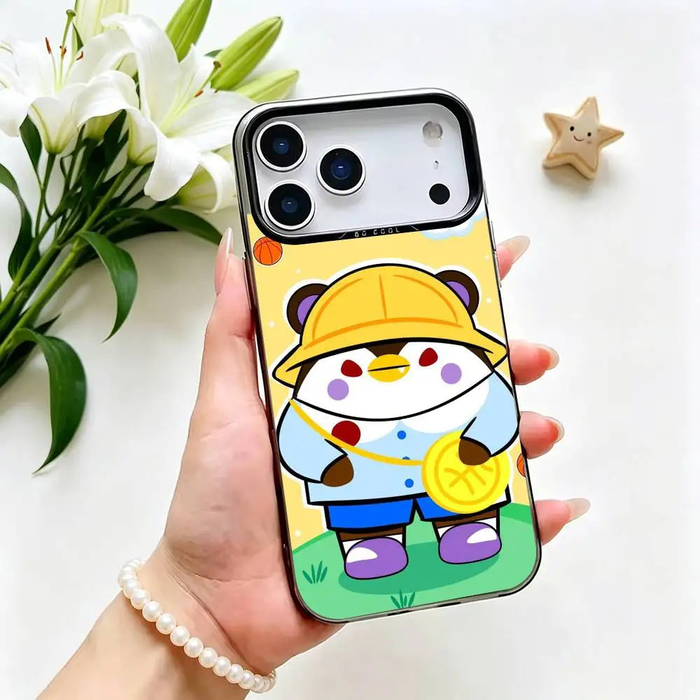 Cute cartoon mascot phone case for iPhone 11–18, colorful protective cover from HSF Marketplace