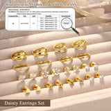 Drperfect 1Pair Flat Back Earrings for Women Surgical Steel Earrings for Sensitive Ears Hoop Stud Cartilage Tragus Piercings