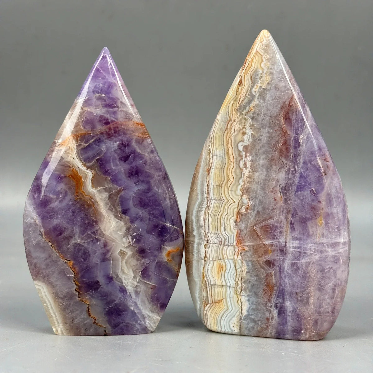 Natural Amethyst Agate Water Drop Shape Ornament, 400-500g, Desktop Table Decoration, Mineral Specimen for Crystal Collection