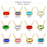 Women's vintage birthstone necklace with stainless steel pendant by HSF Marketplace
