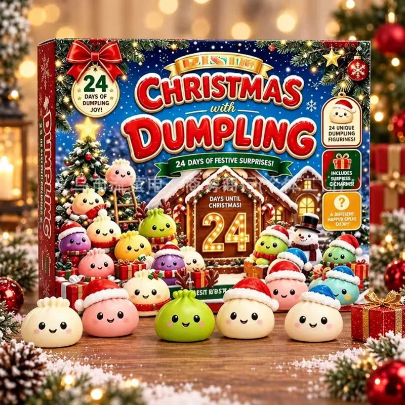 24 Day Christmas Advent Calendar, Mystery Dumpling Squishy Toys, Mini Bao Bun Blind Box Fidget Toys, Holiday Gifts Surprise Box.