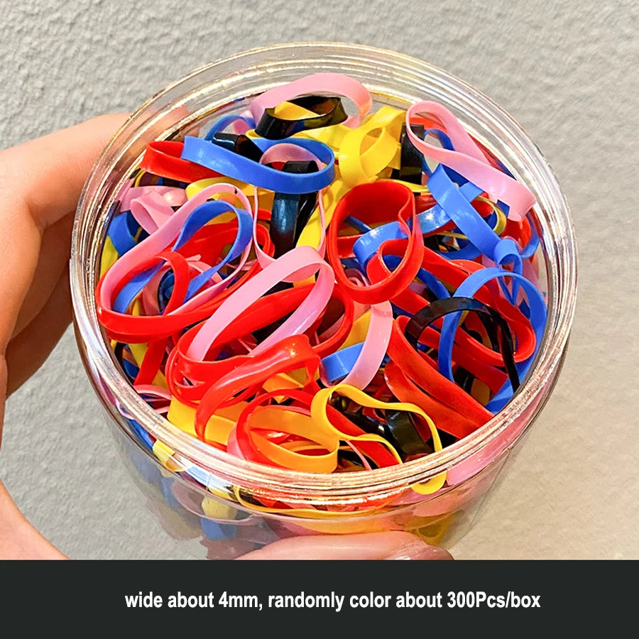 100-1000Pcs Black Disposable Rubber Band Elastic Hair Bands Girls Headband Children Ponytail Holder Bands Kids Hair Accessories