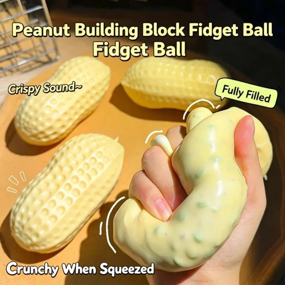 ASMR  Peanut Squishy Crunchy Building Block Stress Ball Squeeze Handmade Squeeze Ball Buttery-Soft Feel Fidget for Party Gifts
