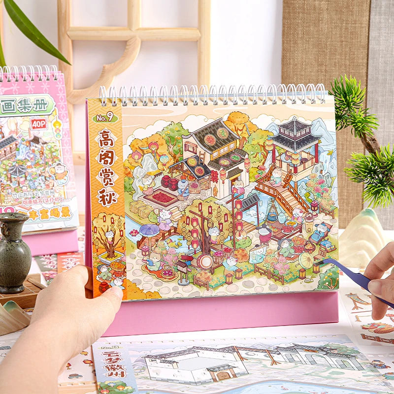 Chinese style miniature scene stickers for 3D fairy gardens by HSF Marketplace