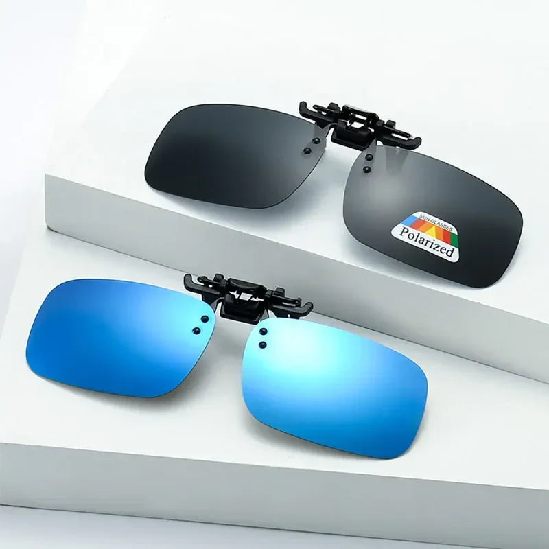 HSF Marketplace polarized sunglasses clips for driving and outdoor use, UV400 protection, high-definition night vision eyeglasses accessory