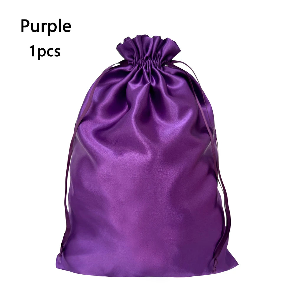 1/5pcs Satin Bags for Packaging Hair Extensions, Bundles, Wigs Soft Silk Pouches With Drawstring for Hair Tools Storage Bags
