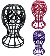 Foldable lantern-shaped plastic wig stand for hats and wigs, HSF Marketplace hair styling tool