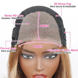 Honey blonde Brazilian human hair wig with a 6x4 lace frontal, short bob style, ready-to-wear straight highlight wig by HSF Marketplace.