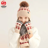 Warm Japanese knit set with hat, scarf and gloves for women by HSF Marketplace