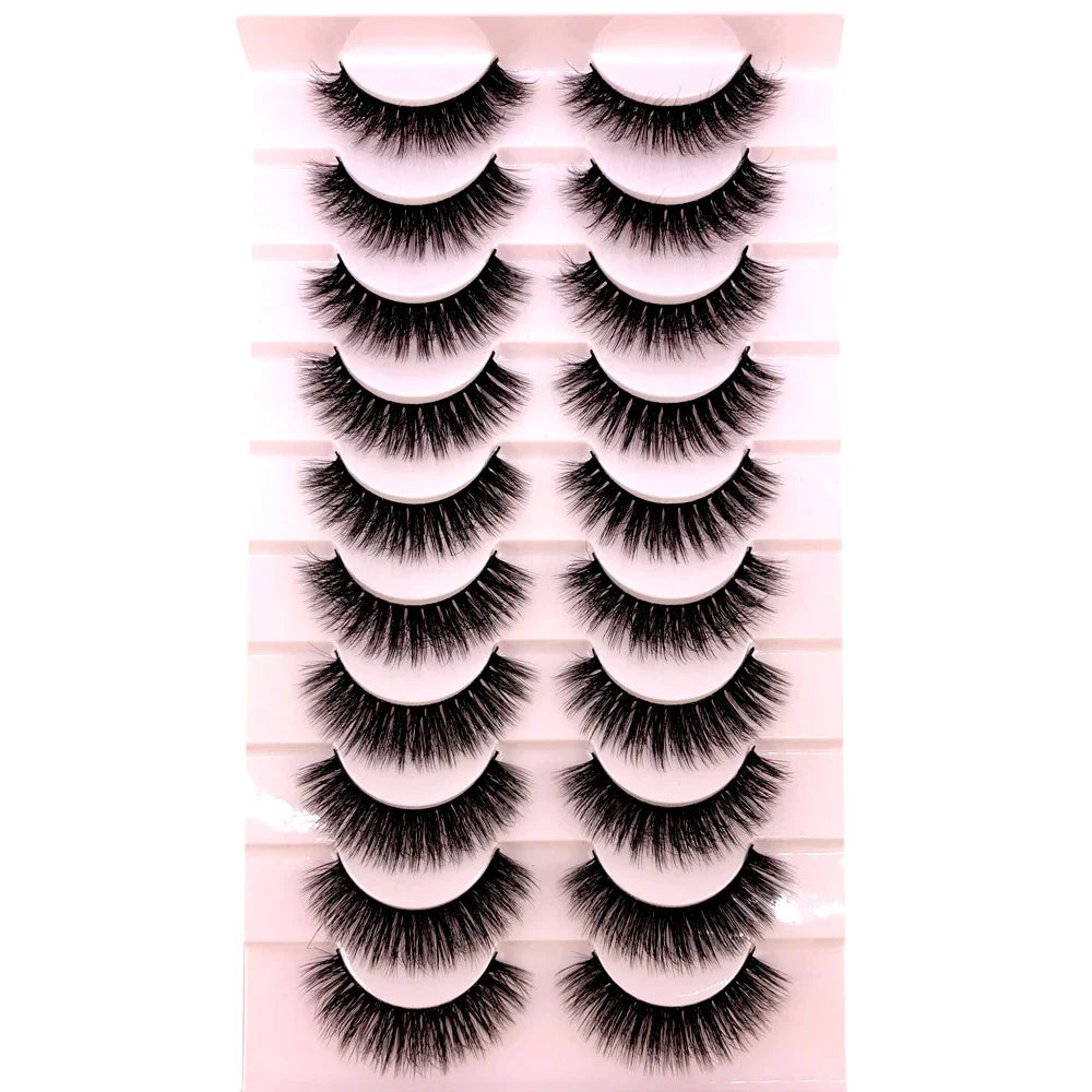 HSF Marketplace 3D faux mink hair false eyelashes, 10 pairs of fluffy lashes in assorted styles