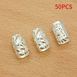 Golden cuffs hair rings for dreadlocks and braids, 50/100-piece set by HSF Marketplace