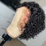 Pixie Cut Wig Water Wave Transparent Lace Frontal Wigs 13x1 Short Bob Human Hair Wigs For Women Perruque Cheveux On Sale 180%