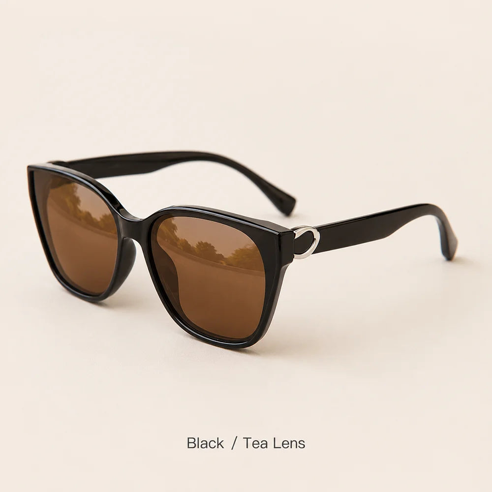 GFUIARA TR90 polarized sunglasses for women with square metal frame, UV400 anti-glare driving shades, fashion eyewear.