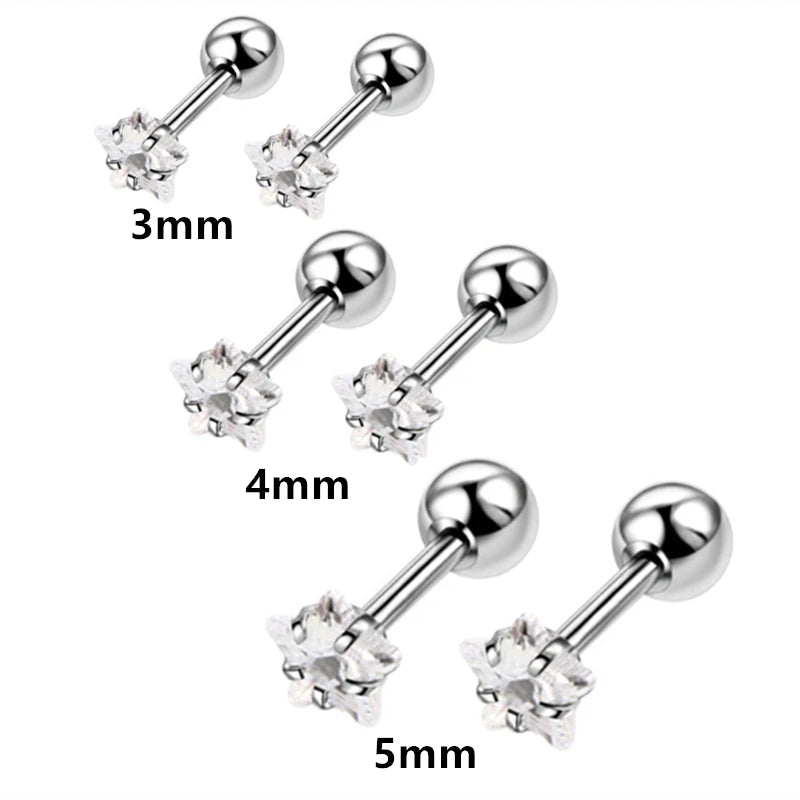 Stainless steel heart stud earrings set by HSF Marketplace for everyday wear