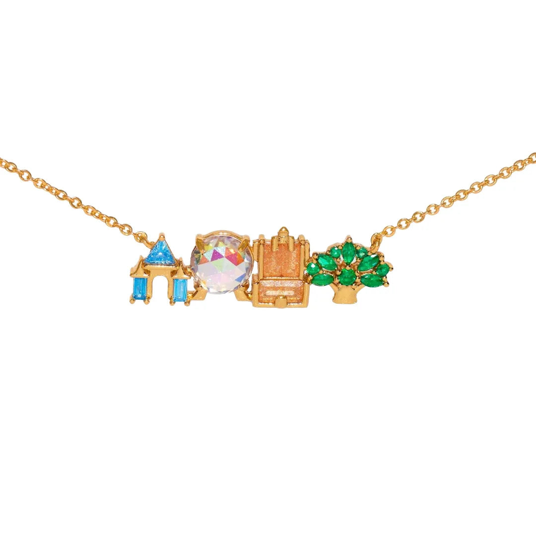 18K gold plated zircon pendant necklace for women by HSF, featuring a sparkling pendant on a delicate chain