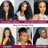 HSF Marketplace 250% density Brazilian human hair headband wig with deep wave Jerry kinky curly texture