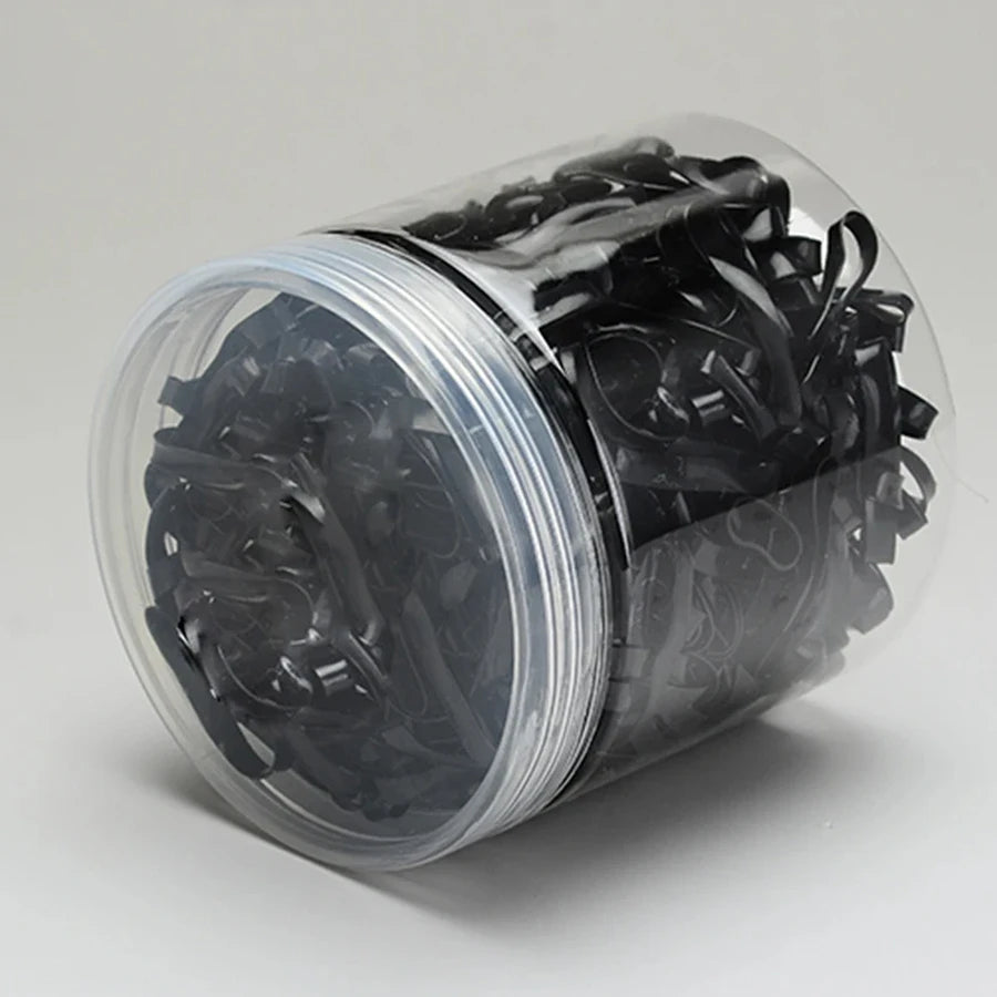 100-1000Pcs Black Disposable Rubber Band Elastic Hair Bands Girls Headband Children Ponytail Holder Bands Kids Hair Accessories