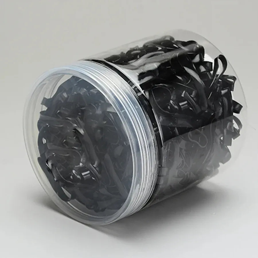100-1000Pcs Black Disposable Rubber Band Elastic Hair Bands Girls Headband Children Ponytail Holder Bands Kids Hair Accessories