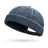 Women's hip hop brimless beanie hat, baggy skullcap melon cap with cuff and fisherman style