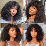 Jerry curly pixie bob cut human hair wig with bangs for women, HSF Marketplace wig