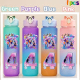 Kpop Demon Hunters gradient color water cup with straw, 750ml HSF Marketplace drinkware