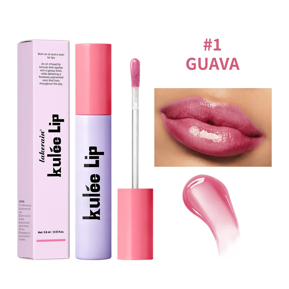 HSF Marketplace Kulfée Staining Lip Oil Gloss, moisturizing two-in-one lip makeup with deep hydration, non-sticky and waterproof finish.
