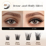 BEFER Cluster Lashes D Curl DIY Eyeslash Extension Manga Lash Cluster Fluffy Volume Individual Natural False Eyelashes Clusters