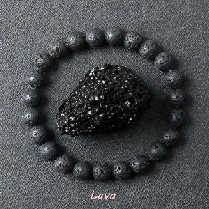 Natural Crystal Stone Bead Bracelet, Gemstone Stretch Jewelry for Women and Men