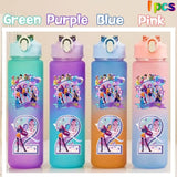 Kpop Demon Hunters gradient color water cup with straw, 750ml, by HSF Marketplace