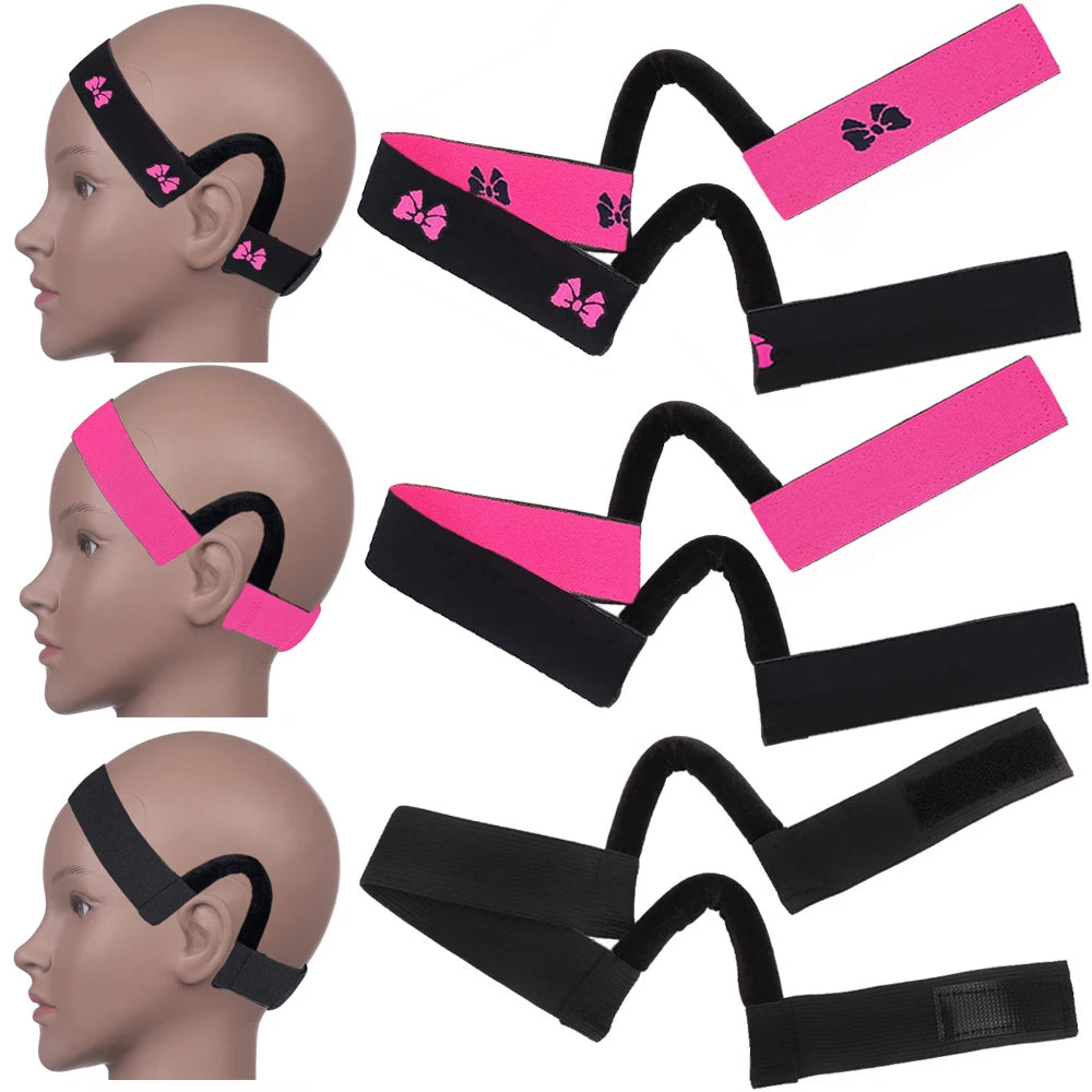 Comfortable Lace Melt Wig Band with Ear Hanger - Adjustable Wrap for Scarf, Black Lace Edge Band for Wigs, Stylish Headband