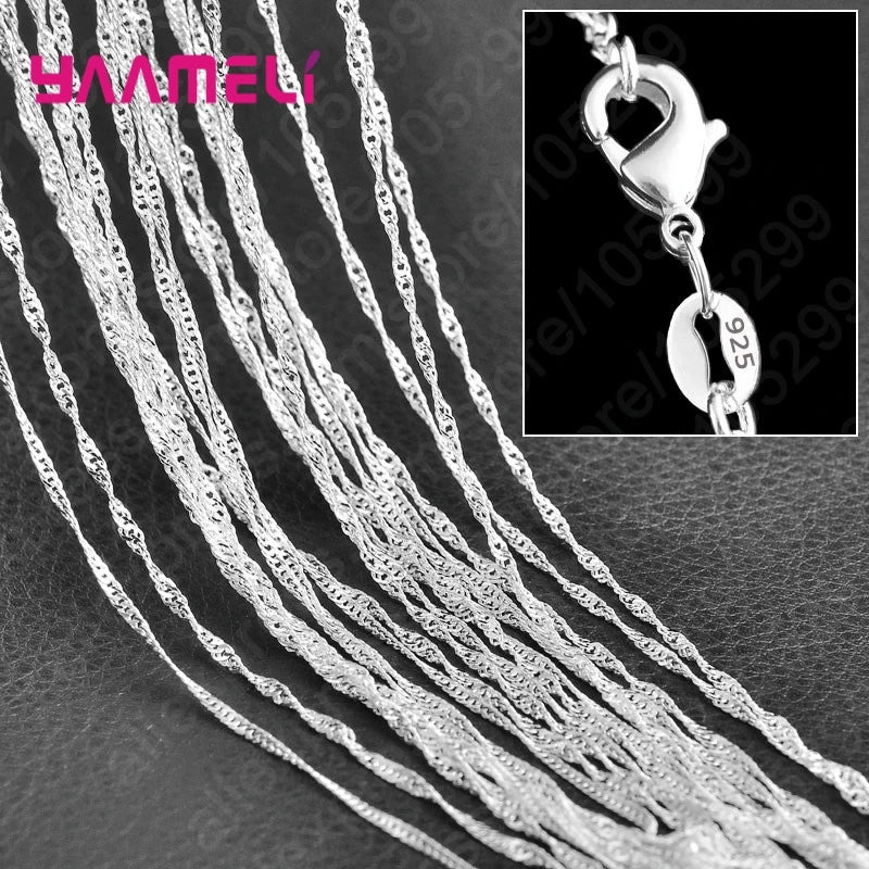 925 sterling silver charm link chain necklace, 10-piece jewelry set by HSF Marketplace
